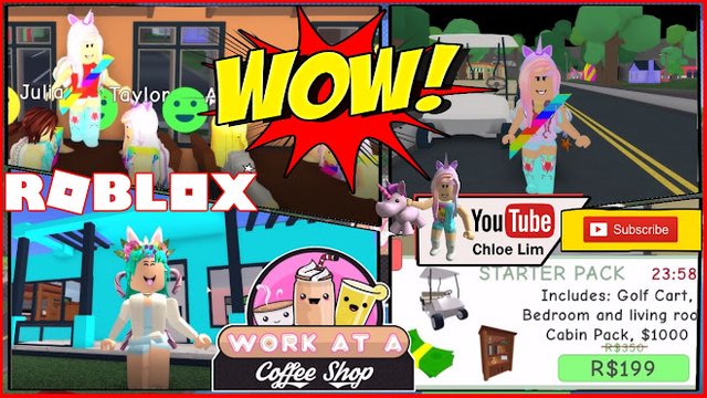 Roblox Gameplay Work At A Coffee Shop Working For Money And - chloe tuber roblox royale high gameplay earth update secret