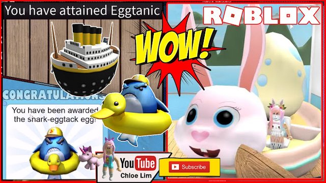 Roblox Gameplay 2 Eggs At Sea Getting The Eggtanic Shark Eggtack Egg Easy Easter Egg Hunt 2019 Steemit - roblox egg hunt 2019 deathrun