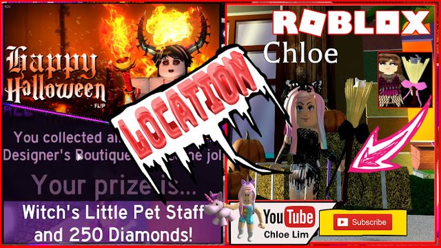 Roblox Gameplay Royale High Halloween Event Fl P Homestore All Candy Location Witch S Little Pet Staff Steemit - roblox halloween event 2018 who to get the