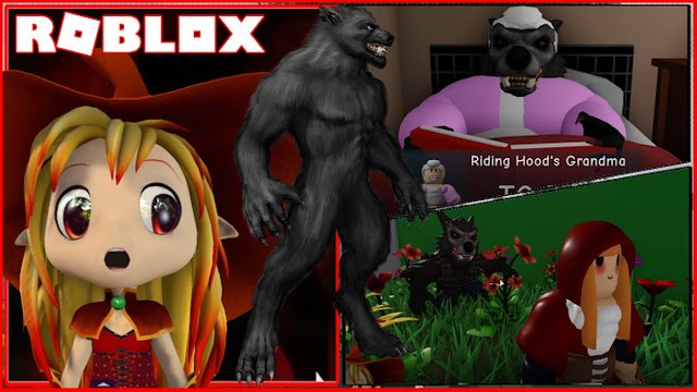 Roblox Gameplay Riding Hood Story Story Scary Big Bad Wolf Monster Is After Us Steemit - roblox horror bus