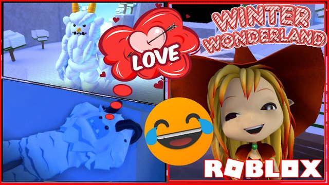 Roblox Gameplay Winter Wonderland Story The Yeti Captured Rudolph And Found Love In The End Steemit - roblox snowman simulator sleigh