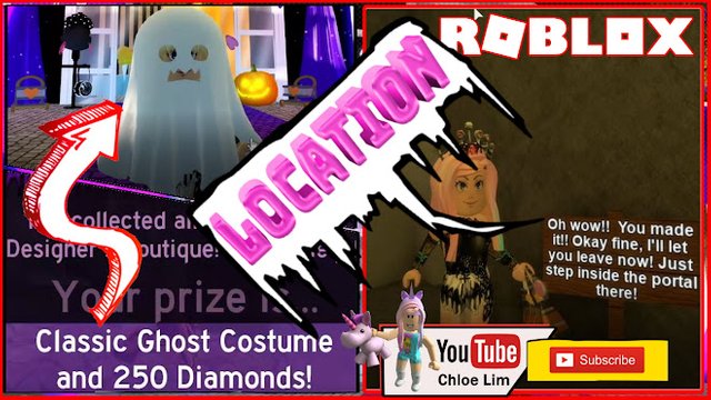 Roblox Gameplay Royale High Halloween Event Miss Homestore Classic Ghost Costume Candy Locations Steemit - roblox 2018 halloween event