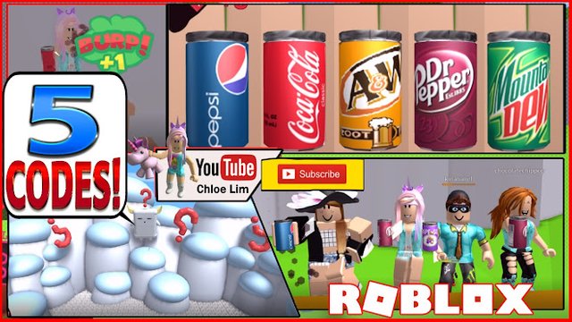 Roblox Gameplay Soda Drinking Simulator 5 Codes And Too Much Soda Burp Steemit - roblox speed wall codes 2019