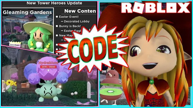 ROBLOX TOWER HEROES! NEW CODE! DUO NEW GLEAMING GARDEN MAP