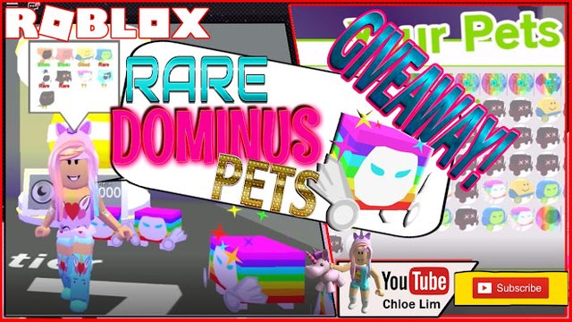 Roblox Gameplay Pet Simulator Shortest But Most Pets Giveaway Ever Dominus Rainbow Pets Steemit - roblox dominus giveaway