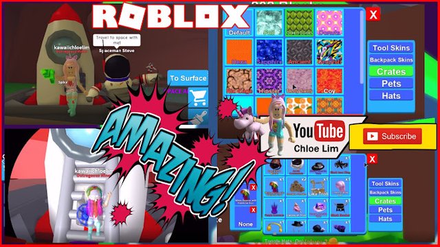 Roblox Gameplay Mining Simulator Going To Space And Getting Legendary Stones Steemit - roblox space hat