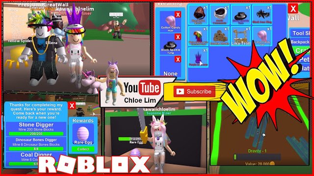 Roblox Gameplay Mining Simulator Most Amazing Fan Gave Me So Much Rare Stuffs Shout Out To Pres1dentgreatwall Steemit - roblox pets mining simulator robux offers