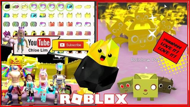 Roblox Gameplay Pet Simulator New Eggs And Pets I Made Gold And Rainbow Tier 18 Pets Steemit - robloxpeg simulator