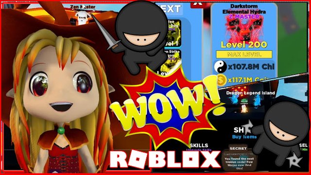 Roblox Gameplay Ninja Legends 4 New Secret Codes Dragon Legend Island And Z Master Pets Steemit