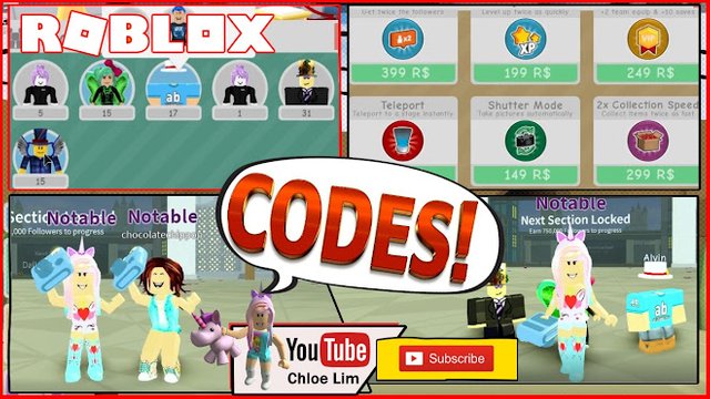codes for roblox youtuber simulator 2