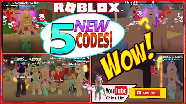 Roblox Gameplay Mining Simulator 5 Amazing Codes And Shout Outs Steemit - roblox youtube mining simulator