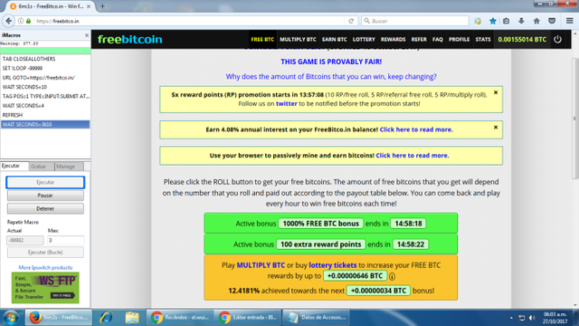 Script freebitcoin + bonos