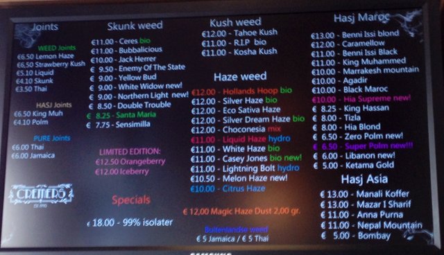 Average price of weed in amsterdam