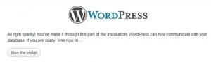 Installing WordPress to the hosting