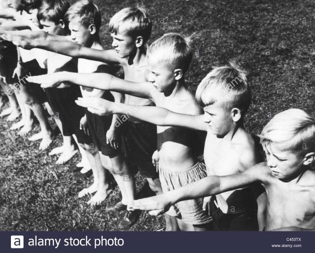 Hitler youth saluting