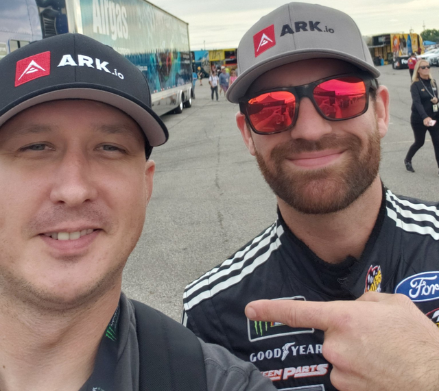ARK Co-Founder and ARK32 Sponsor Travis Walker (left), along with ARK32 Driver Corey LaJoie (right).