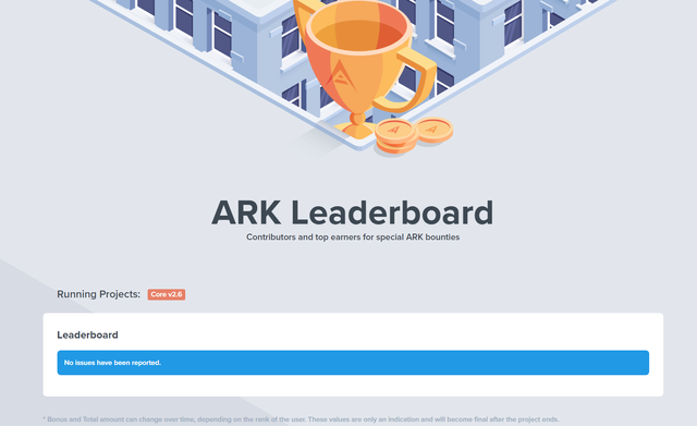 Head over to [https://leaderboard.ark.io](https://leaderboard.ark.io) to track issues reported to far (nothing yet yay!)