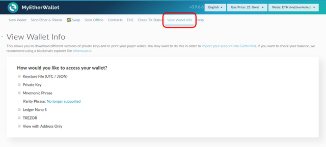 Select View Wallet