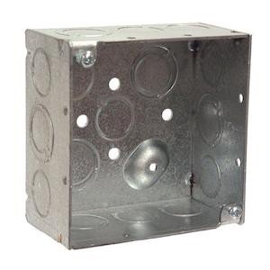 4 in. Square Welded Box, 2–1/8 Deep with 1/2 and 3/4 in. TKO’s