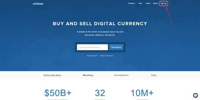 Coinbase Landing Page