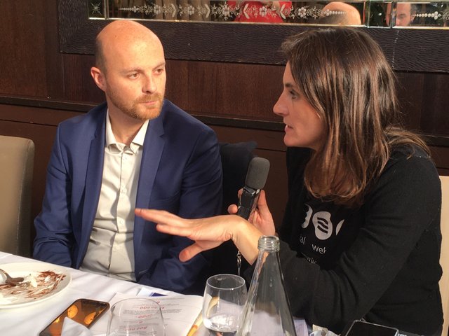 ARK.io CEO FX Thoorens (left) attending a press lunch.