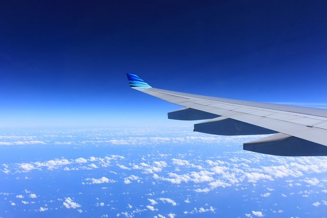 Wing, Plane, Flying, Airplane, Sky, Airplanes, Clouds