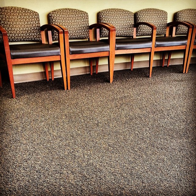 Chairs, Row, Office, Waiting, Room, Brown, Carpet