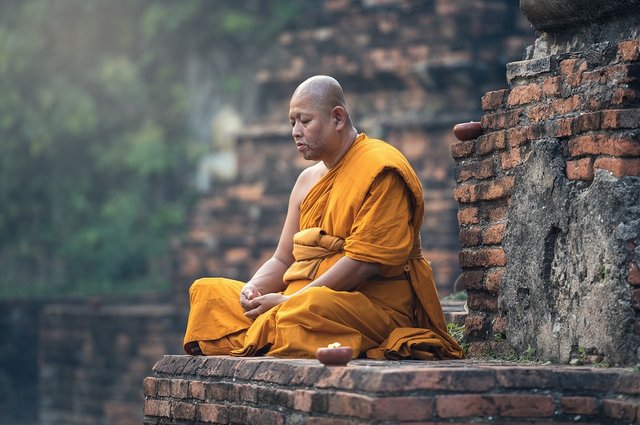 meditating Buddhist monk