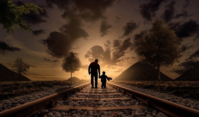 Father And Son, Happiness, Love, Walking, Child, Joy