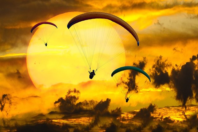 Emotions, Adventure, Fly, Parachute, Paragliding