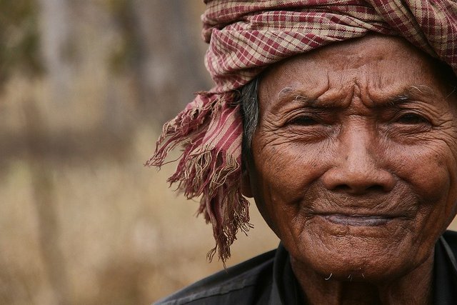Old Man, Old, Man, Cambodia, Headscarf, Headwear
