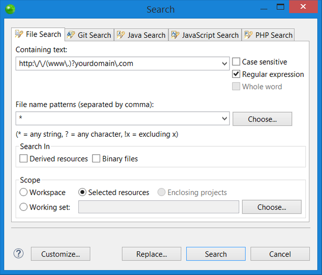 Search in Files Tool