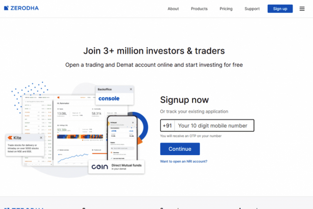 how to open demat and trading account in Zerodha? step 1
