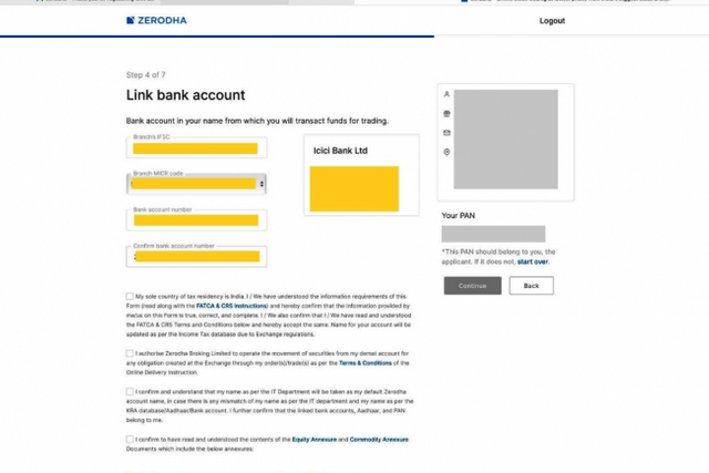 zerodha account opening process step 11