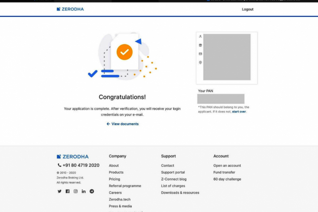 zerodha account opening process step 23