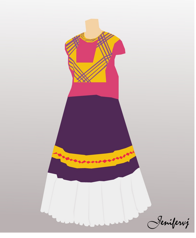 ilustración: vestido de Frida Kahlo — Steemit