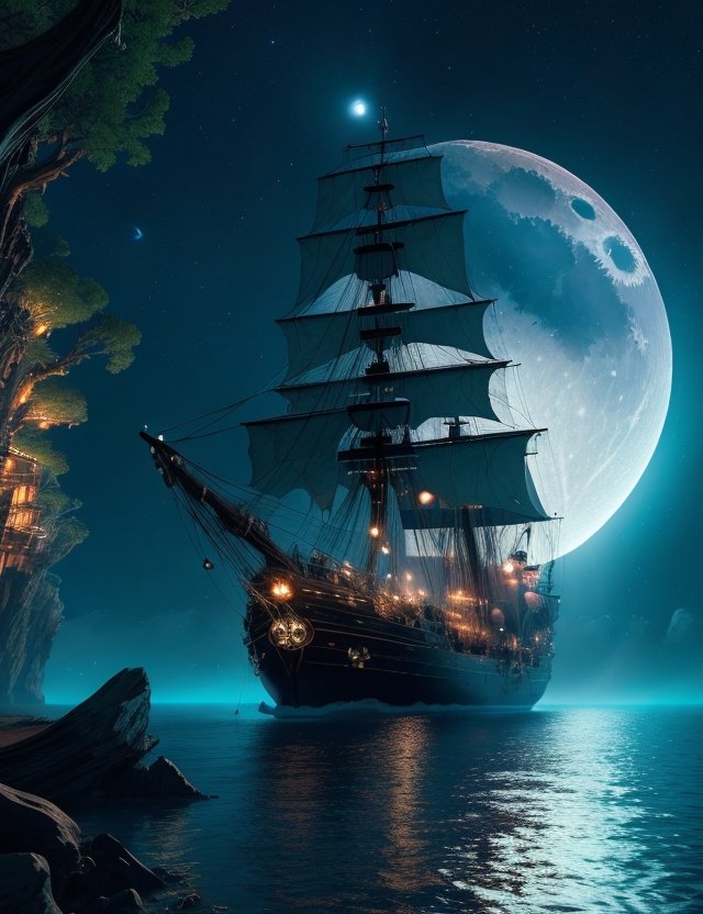 A ship in the water at night.jpg