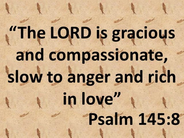 God's word for today. The LORD is gracious and compassionate, slow to anger and rich in love.jpg