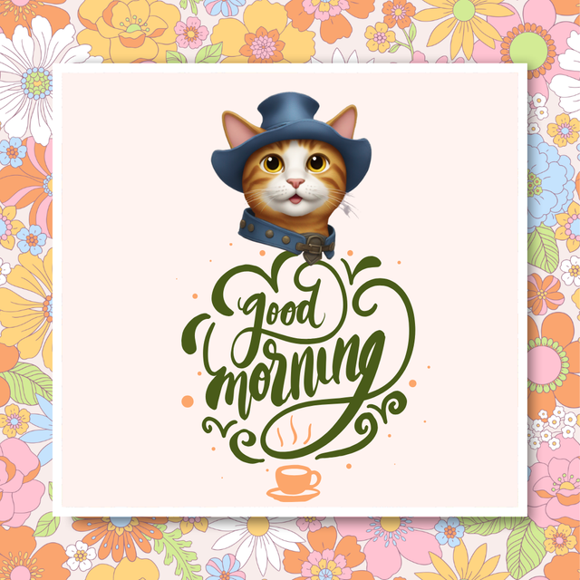 Orange and Green Illustration Good Morning Message Instagram Post.png
