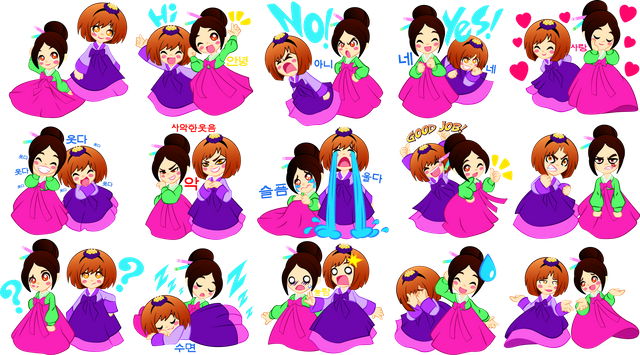 Chibis Hanbok Girls - Sin Fondo.png