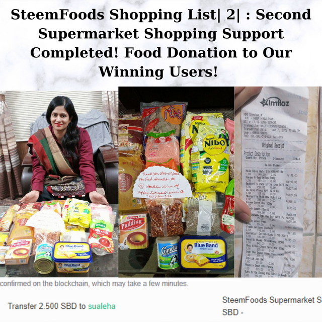SteemFoods Shopping List 2  Second Supermarket Shopping Support Completed! Food Donation to Our Winning Users! 2️⃣.png