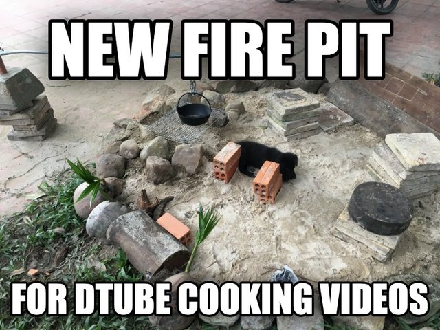My New Steemit Fire Pit Puppy For Dtube Cooking Videos No