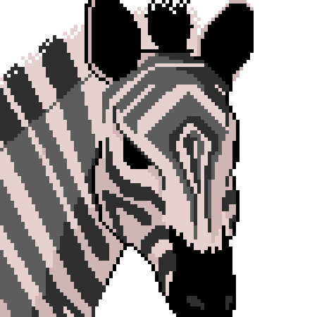 Pixel Art Styled Animals 210 Zebra Steemit