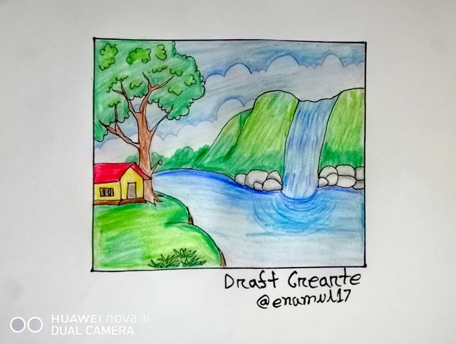 easy drawing of landscape scenery