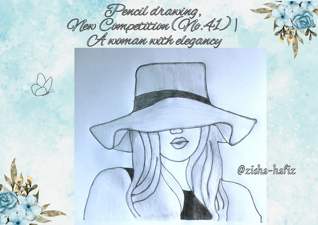 Pencil drawing, New Competition (No.41)  A woman with elegancy by @Zisha Hafiz.png