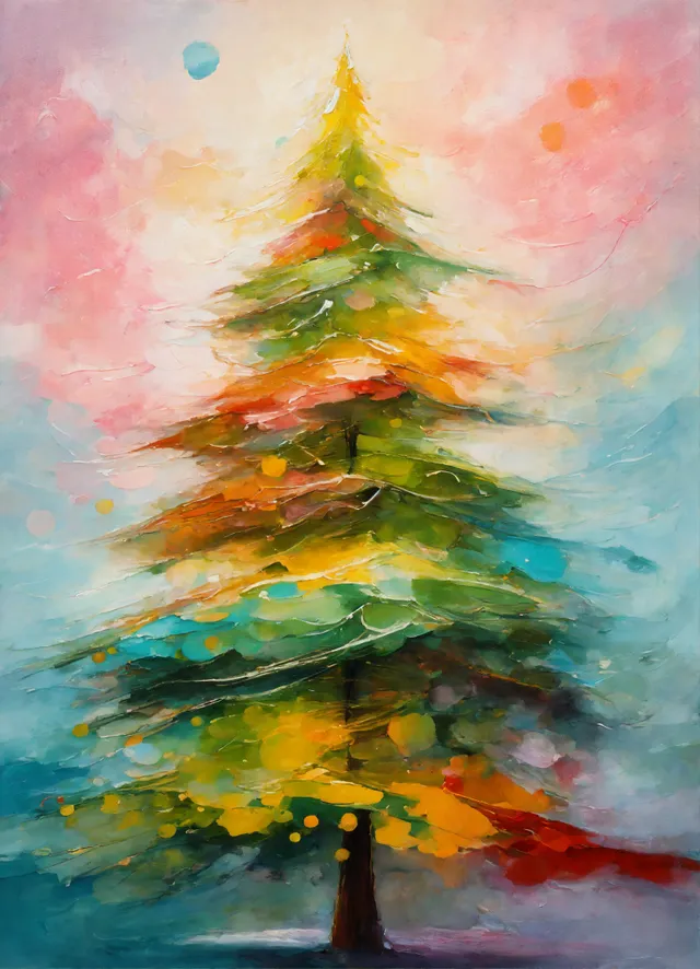 Abstract oil painting of Christmas tree (3).webp