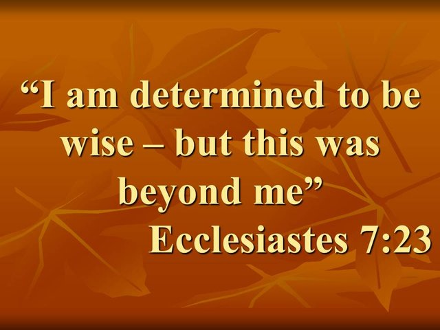 God's word for today. I am determined to be wise - but this was beyond me. Ecclesiastes 7,23.jpg