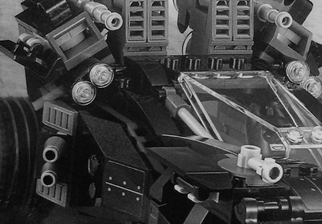 Toy Photography, B&W Lego RC BatMobile Rear Details, May 25 2017.jpg