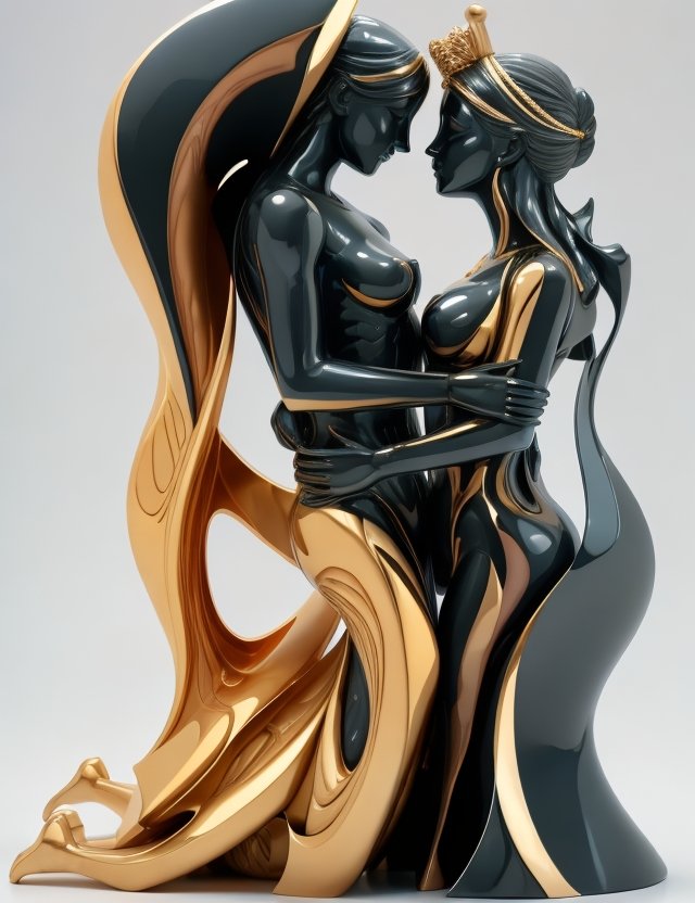 DreamShaper_v7_abstract_art_statue_two_lovers_0.jpg