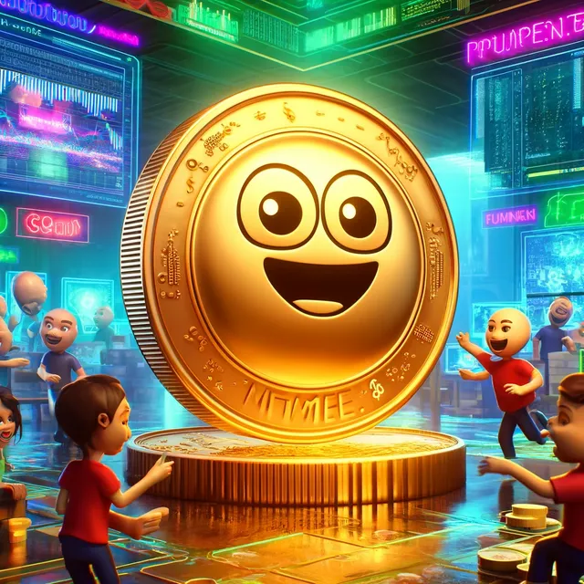 DALL·E 2024-05-30 19.19.41 - A digital artwork representing the concept of memecoin trading on the Solana blockchain. The scene features a vibrant and colorful digital marketplace.webp